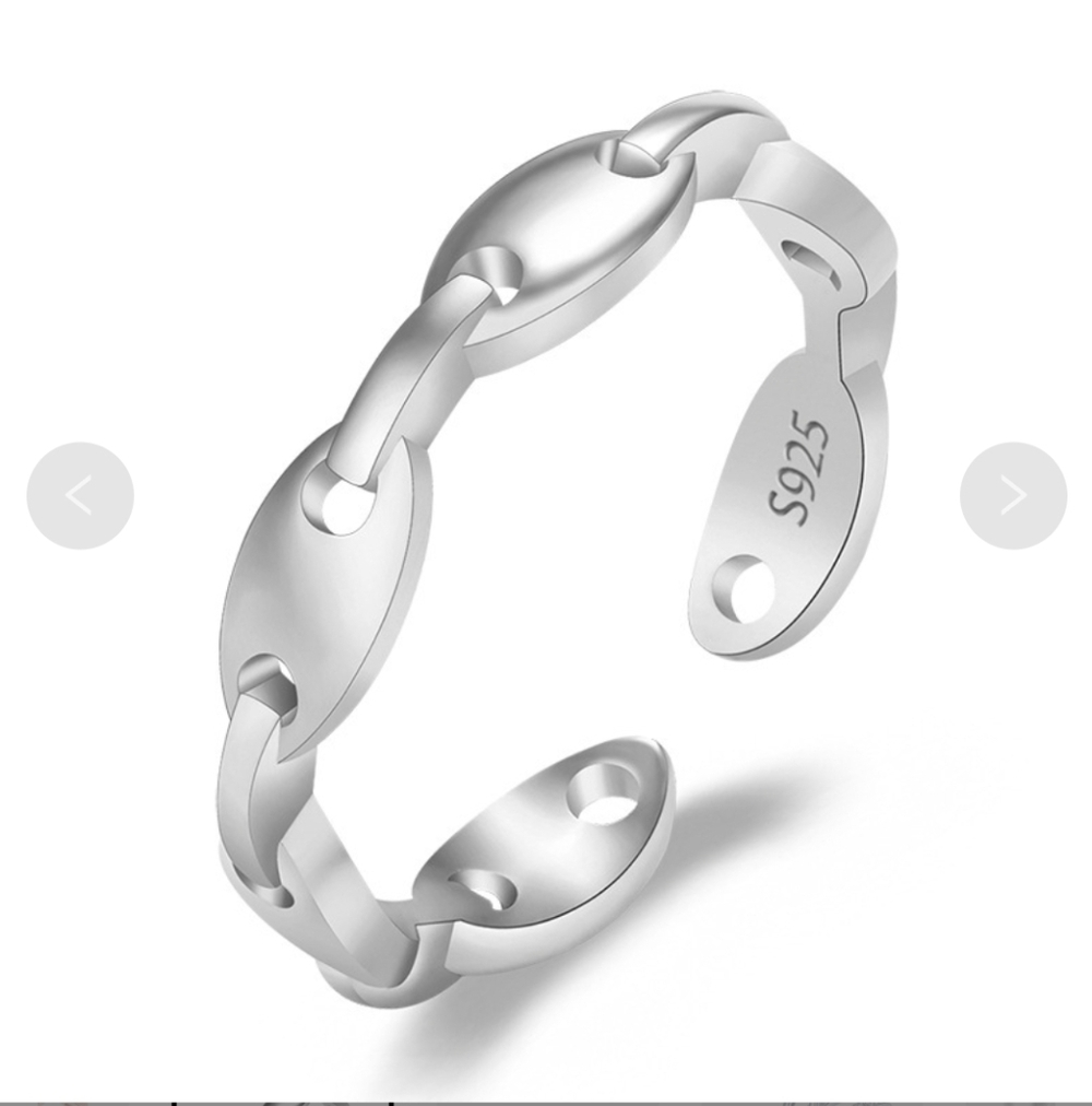 Sterling Silver Chain Link Ring - image 1